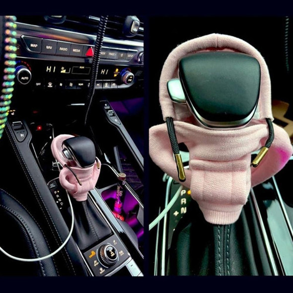 2pcs Car Gear Shift Brake Handle Hoodie Decorative Cover(Pink)