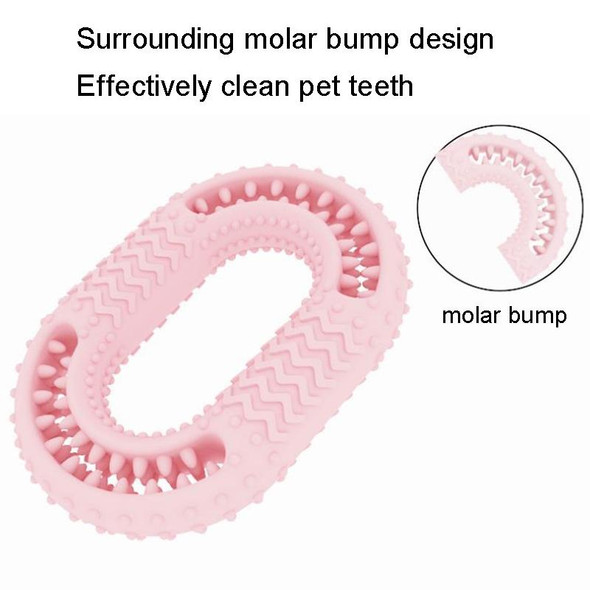 2 PCS Dog Circle Clean Teeth Fun Interactive Training Biting Toys(Light Blue)