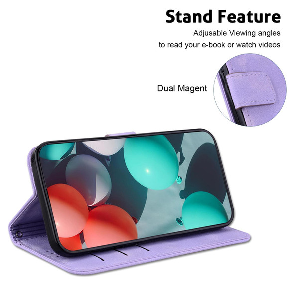 For Xiaomi 13 Pro 7-shaped Embossed Leather Phone Case(Purple)