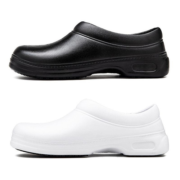 Chef Shoes Non-slip Kitchen Shoes Canteen Chef Cleaning Work Shoes Hotel Work Shoes, Size:44(Black)