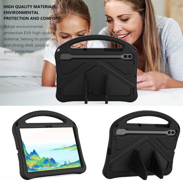 For Samsung Galaxy Tab S7 T870 EVA Shockproof Tablet Case with Holder(Black)