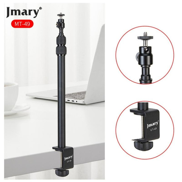 JMARY MT-49 For LED Video Light Clip Stand Adjustable Clamp Desk Mount Light Stand