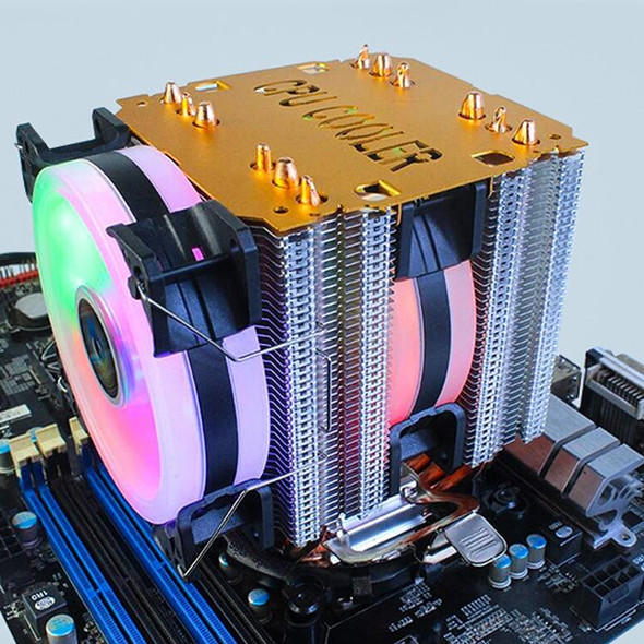 EVESKY 500 Desktop Computer 4 Copper Tube Mute CPU Cooling Fan, Color: No Light Three Fans
