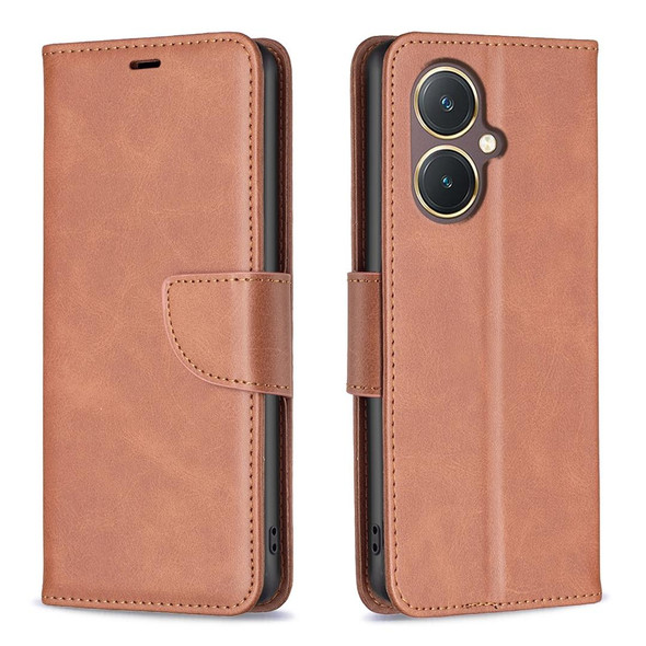 For vivo Y27 4G Lambskin Texture Leather Phone Case(Brown)