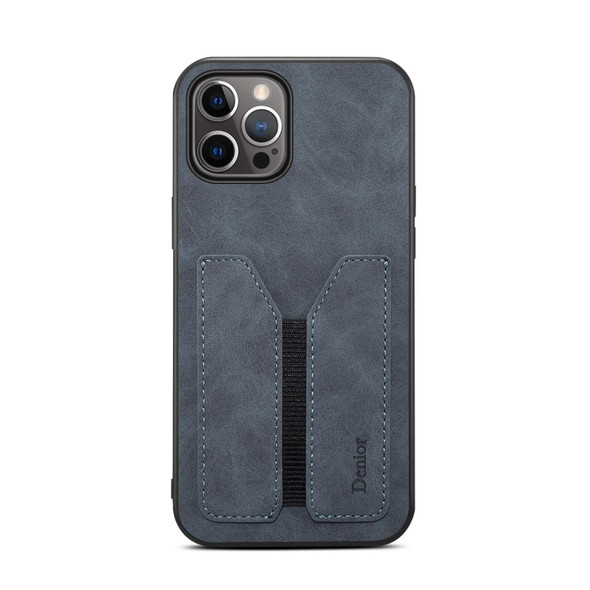 For iPhone 15 Pro Max Denior DV Elastic Card Slot PU Back Cover Phone Case(Grey)