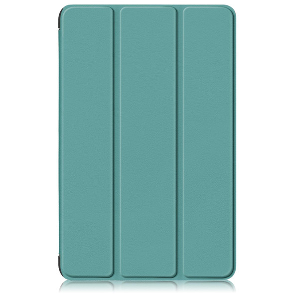 For Lenovo Tab M10 5G 10.6 3-folding Leatherette Smart Tablet Case(Green)