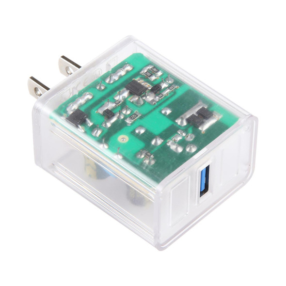 64-2 2A USB Transparent Charger, Specification: US Plug