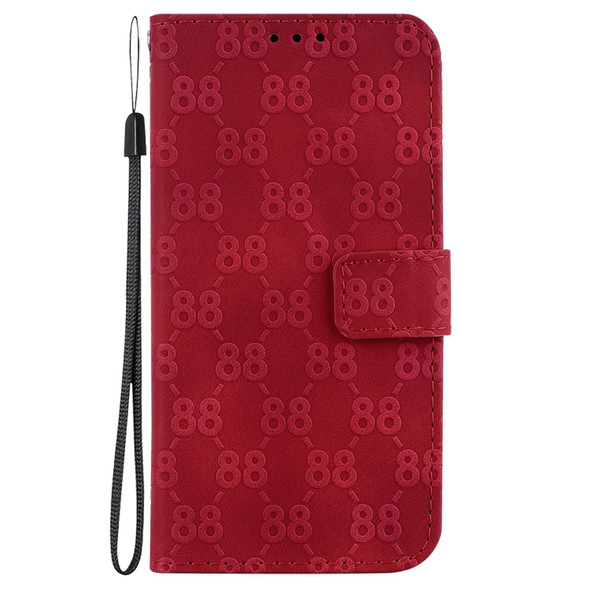 For Motorola Edge 20 Pro Double 8-shaped Embossed Leatherette Phone Case(Red)