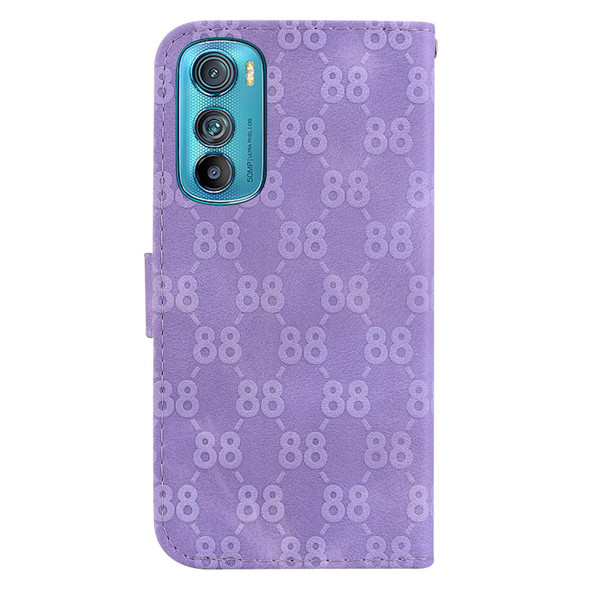 For Motorola Edge 30 Double 8-shaped Embossed Leatherette Phone Case(Purple)