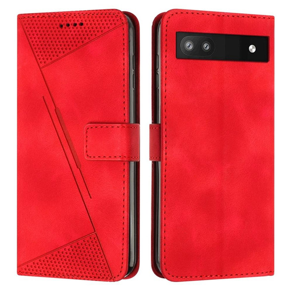 For Google Pixel 6a Dream Triangle Leatherette Phone Case with Lanyard(Red)