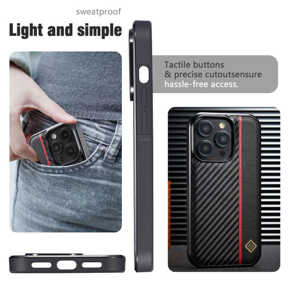 For iPhone 7 / 8 / SE 2020 2022 LC.IMEEKE 3 in 1 Carbon Fiber Texture Shockproof Phone Case(Black)
