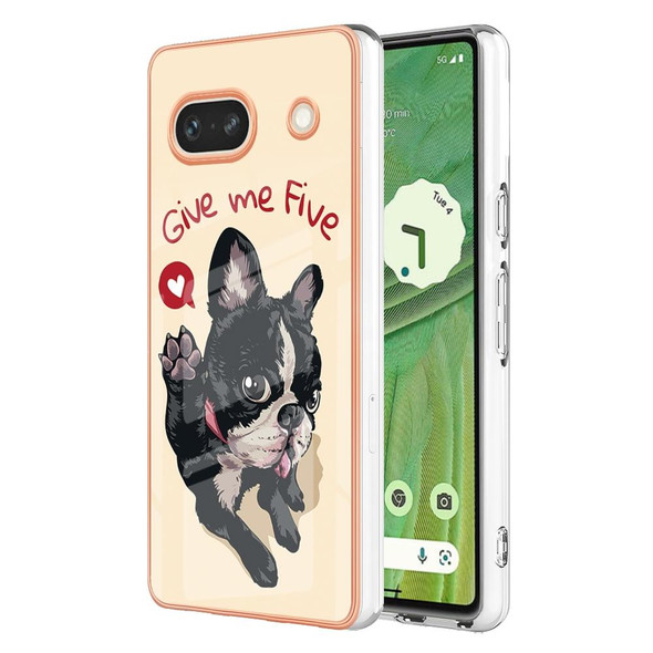 For Google Pixel 7a Electroplating Dual-side IMD Phone Case(Lucky Dog)