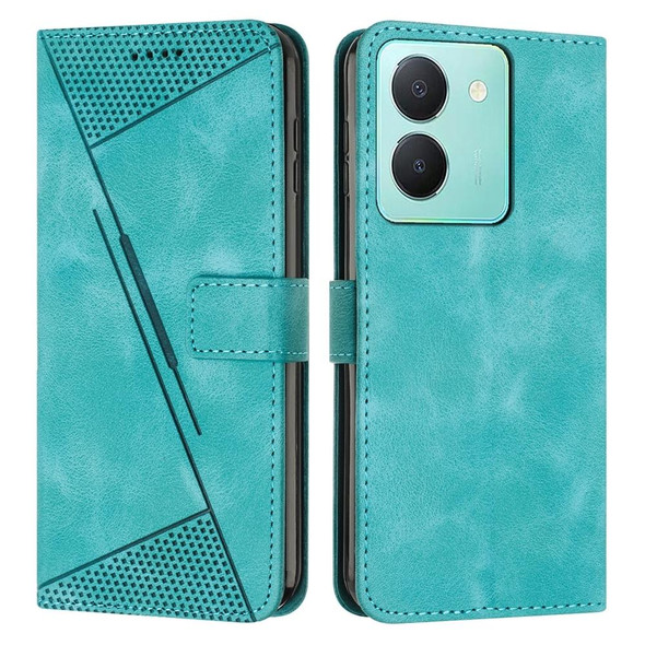 For vivo Y36 Dream Triangle Leather Phone Case with Lanyard(Green)