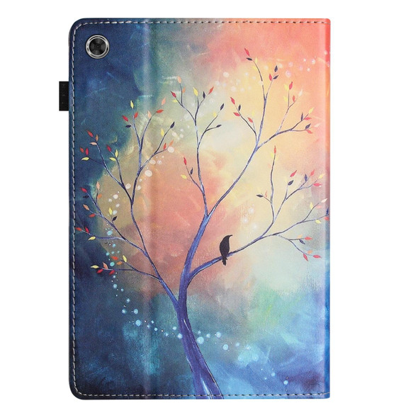 For Lenovo Tab M10 Plus 3rd Gen Sewing Litchi Texture Smart Leatherette Tablet Case(Oil Painting Tree)