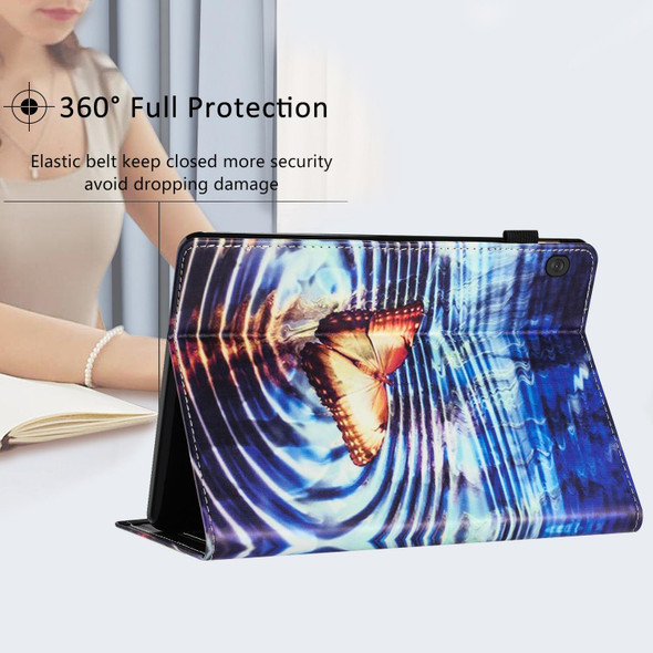 For Lenovo Tab M10 Sewing Litchi Texture Smart Leatherette Tablet Case(Butterfly)