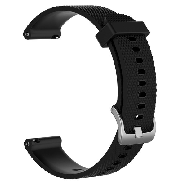 For Garmin Forerunner 645 20mm Diamond Textured Silicone Watch Band(Black)