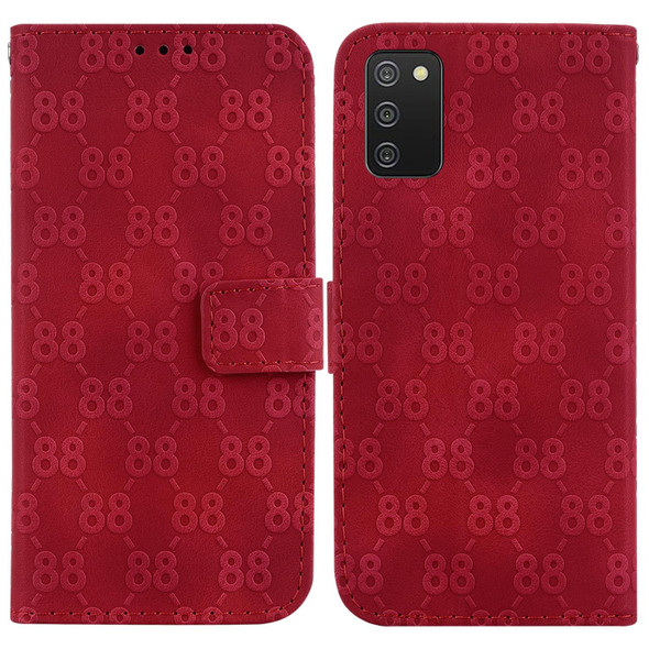 For Samsung Galaxy Note20 Double 8-shaped Embossed Leatherette Phone Case(Red)