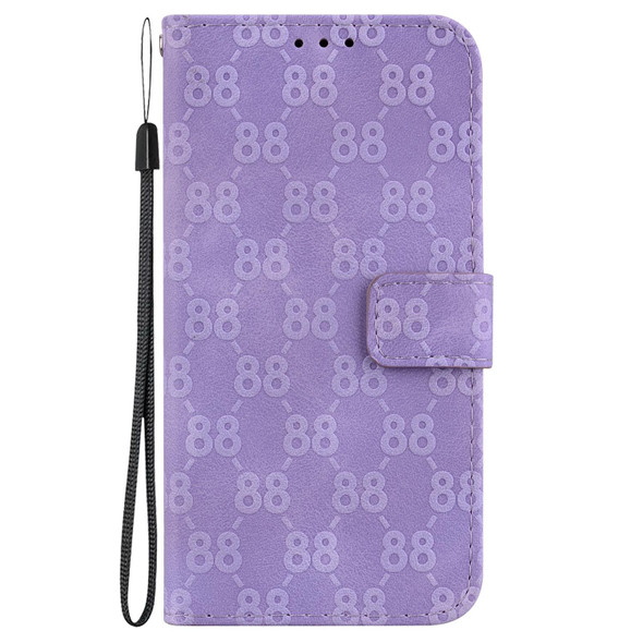 For Samsung Galaxy S21+ 5G Double 8-shaped Embossed Leatherette Phone Case(Purple)