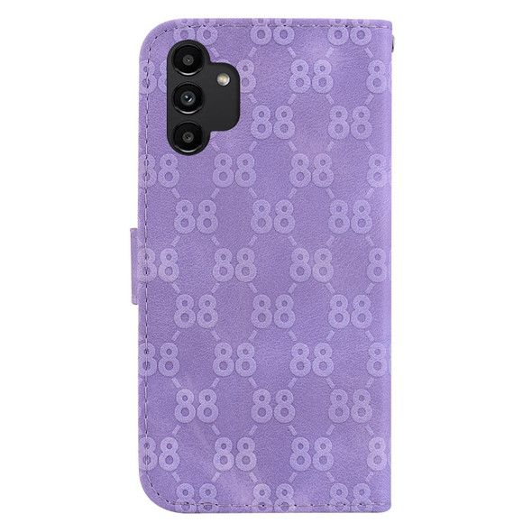 For Samsung Galaxy S22 Ultra 5G Double 8-shaped Embossed Leatherette Phone Case(Purple)