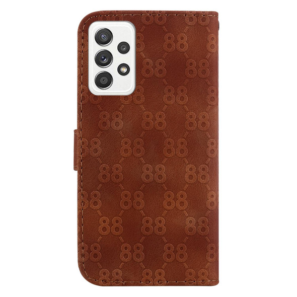For Samsung Galaxy S21 5G Double 8-shaped Embossed Leatherette Phone Case(Brown)