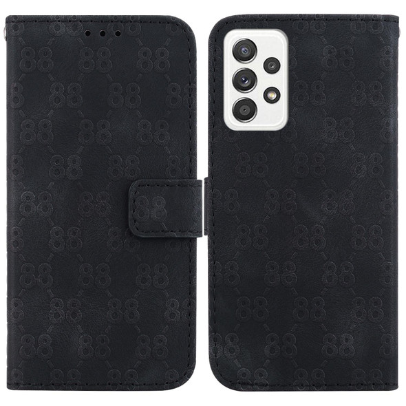 For Samsung Galaxy S21 5G Double 8-shaped Embossed Leatherette Phone Case(Black)