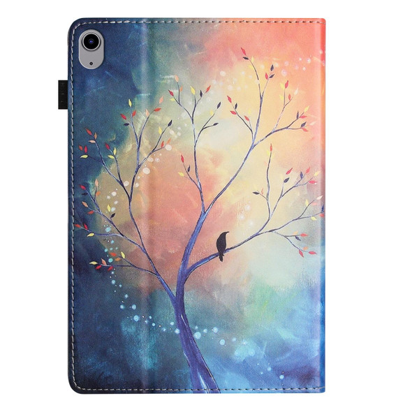 For iPad mini 2021 / mini 6 Sewing Litchi Texture Smart Leatherette Tablet Case(Oil Painting Tree)