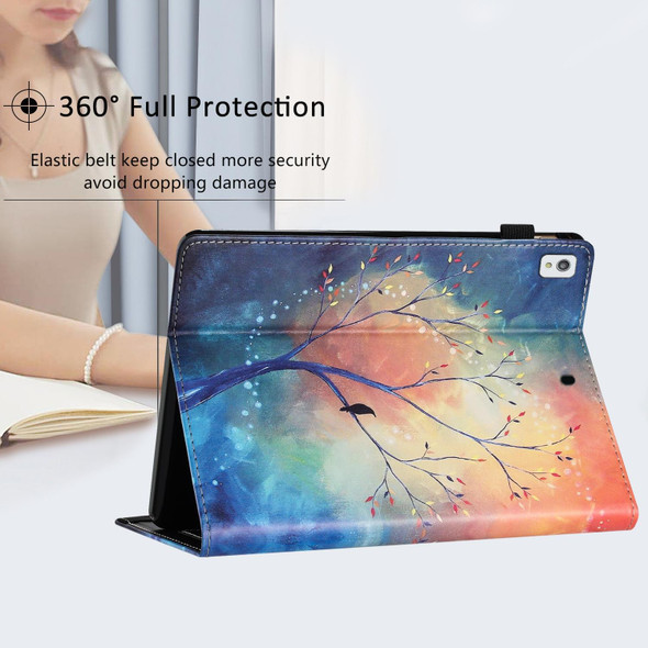 For iPad 10.5 2019 Sewing Litchi Texture Smart Leatherette Tablet Case(Oil Painting Tree)