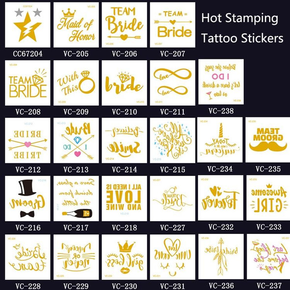 20 PCS Waterproof Bachelor Party Hot Stamping Wedding Bridal Tattoo Stickers(VC-205)