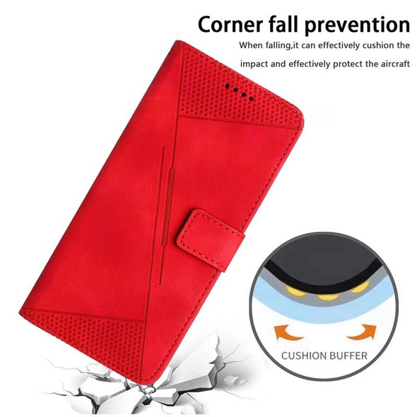For OPPO A17 / A17k Dream Triangle Leatherette Phone Case with Lanyard(Red)