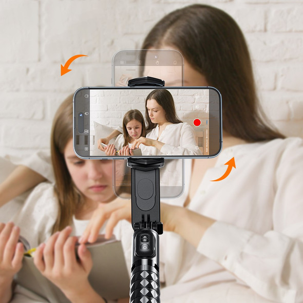 ESSAGER Anti-Shake Gimbal Stabilizer for Smartphone, Folding Selfie Stick Tripod Phone Holder with Fill Light