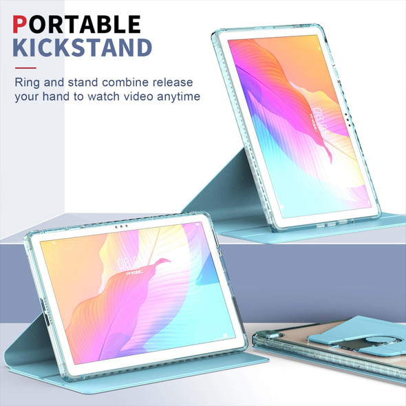 For Huawei MatePad T10 / T10S Clear 360 Rotation Stand Smart Leatherette Tablet Case(White)