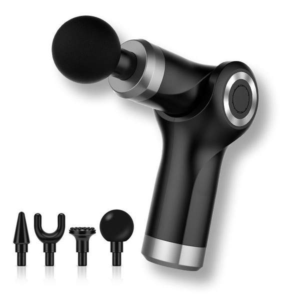Fascia Gun Pocket Electric Shock Gun  Muscle Massage Gun, Specification: Folding (Black)