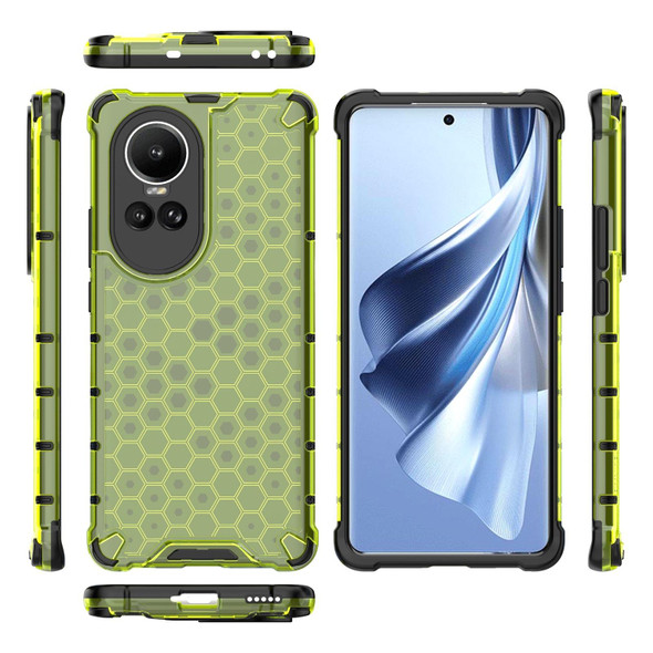 For OPPO Reno10 Global / 10 Pro Global  Honeycomb Phone Case(Green)