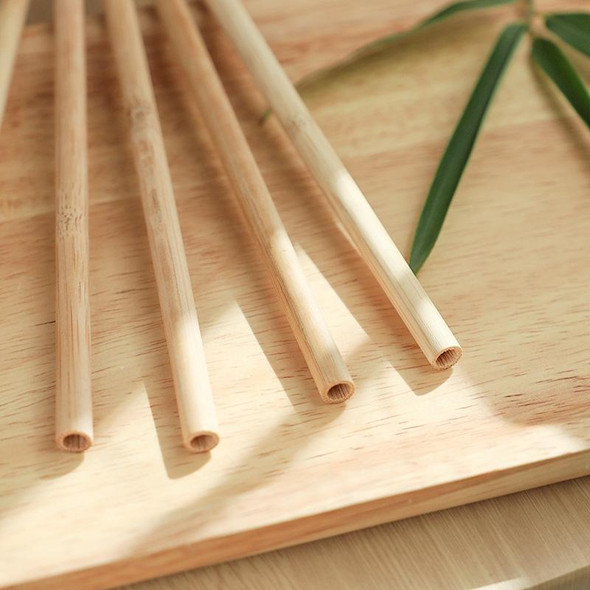 10 PCS Juice Coffee Pearl Milk Tea Natural Degradable Bamboo Straw, Style: 20cm Oblique