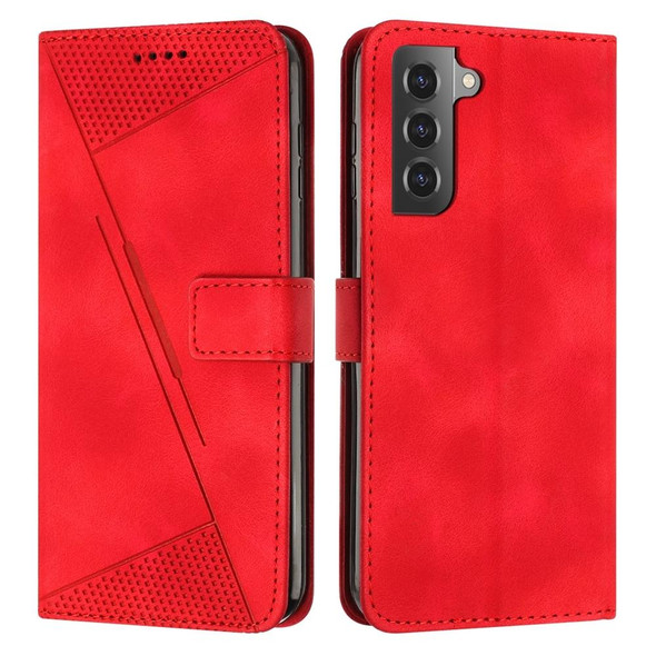 For Samsung Galaxy S21 5G Dream Triangle Leatherette Phone Case with Lanyard(Red)