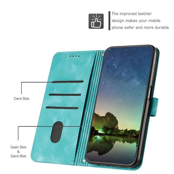 For Samsung Galaxy A41 Dream Triangle Leatherette Phone Case with Lanyard(Green)