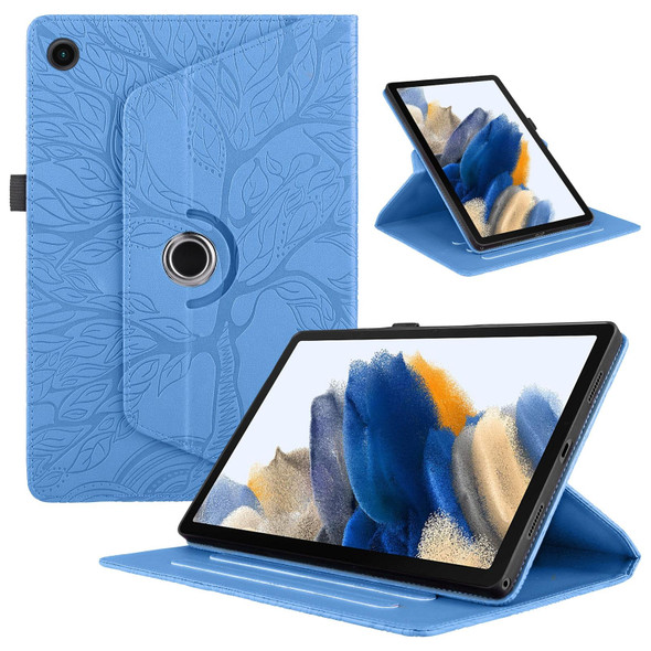 For Lenovo Tab M10 Plus 10.6 3rd Gen Tree Life Embossed Rotation Leatherette Smart Tablet Case(Blue)