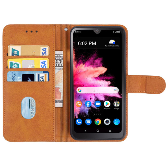 For TCL 30z T602DL Leatherette Phone Case(Brown)