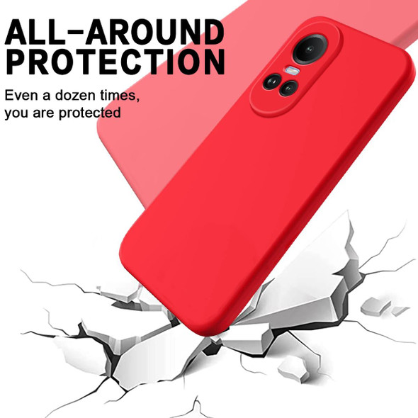 For OPPO Reno10 Global/Reno10 Pro Global Pure Color Liquid Silicone Shockproof Phone Case(Red)