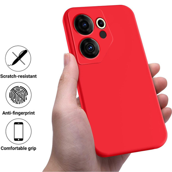 For Tecno Camon 20 Premier Pure Color Liquid Silicone Shockproof Phone Case(Red)