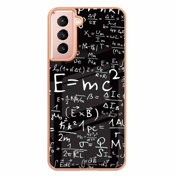 For Samsung Galaxy S21 5G Electroplating Marble Dual-side IMD Phone Case(Equation)