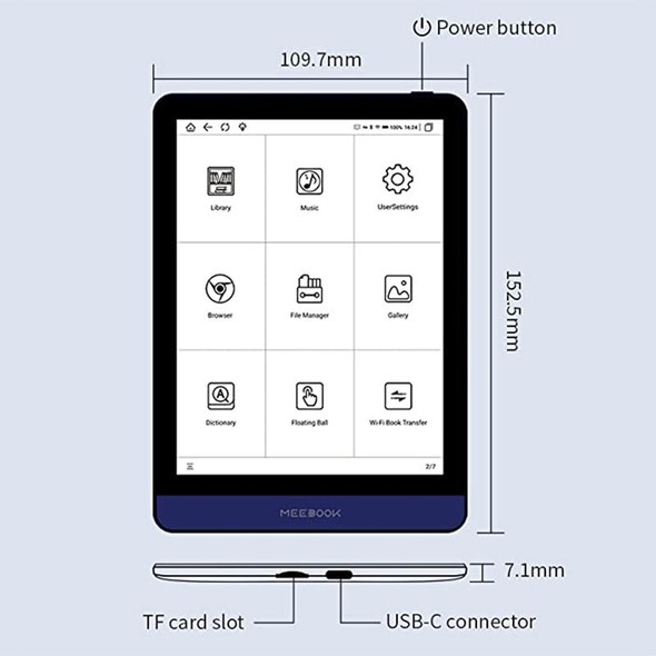 Meebook M6 6-inch E-ink Screen Kindle, 3GB+32GB, Android 11 Quad Core 1.8GHz(Black)