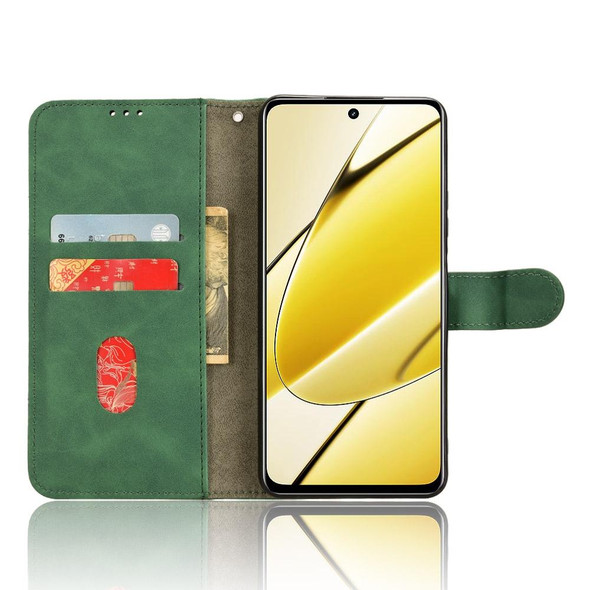 For Realme 11 5G / 11X Skin Feel Magnetic Flip Leatherette Phone Case(Green)