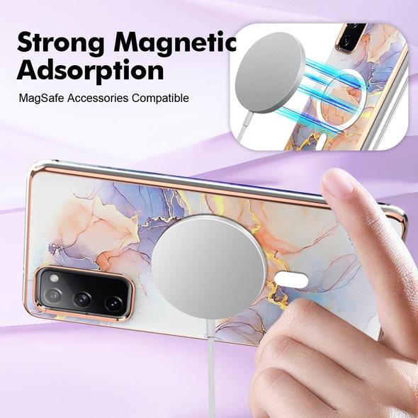 For Samsung Galaxy S20 FE 5G&4G / S20 Lite / S20 Fan Edition Marble Pattern Dual-side IMD Magsafe TPU Phone Case(White Marble)