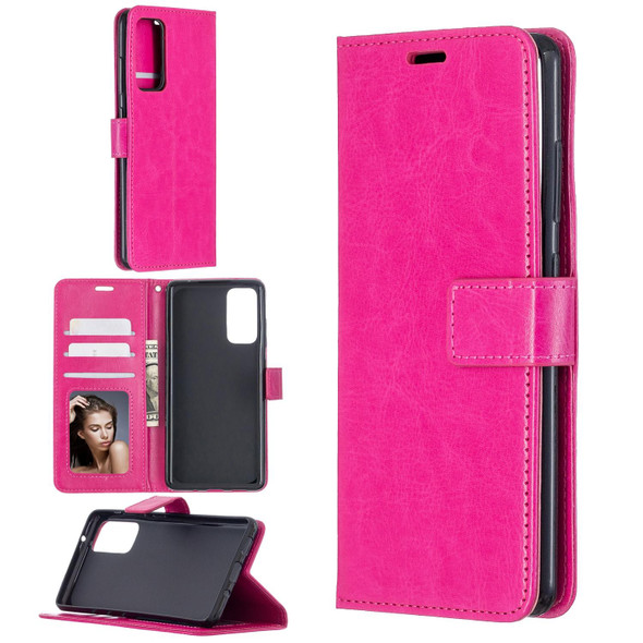 Samsung Galaxy S20 FE Crazy Horse Texture Horizontal Flip Leather Case with Holder & Card Slots & Wallet & Photo Frame(Rose Red)