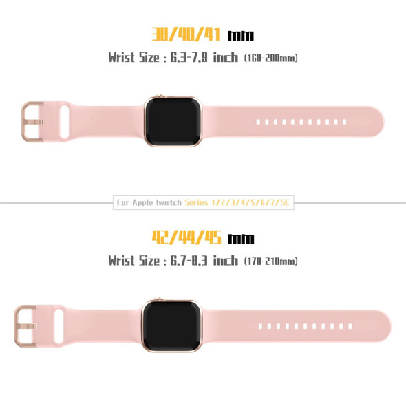 For Apple Watch 3 42mm Pin Buckle Silicone Watch Band(Pink)
