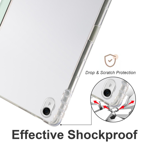 For Huawei MatePad 11.5 2023 3-folding Transparent TPU Smart Leatherette Tablet Case(Light Green)