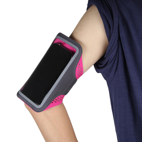 7 inch Sports Cellphone Armband Case Running Smartphone Arm Band(Rose Red)