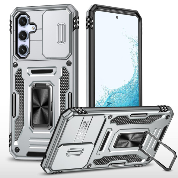 For Samsung Galaxy A54 Armor PC + TPU Camera Shield Phone Case(Grey)