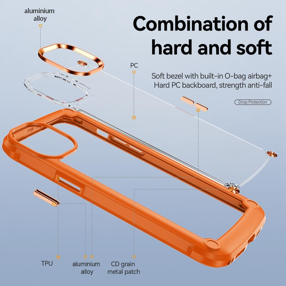 For iPhone 15 Pro TPU + PC Lens Protection Phone Case(Orange)